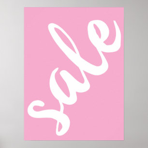 Poster Sinal de Venda Rosa, Venda da Época de Verão de 18