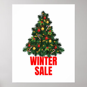 Poster Sinal de venda, Sinal de venda de inverno, venda d