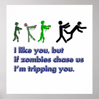 Póster Sinal de viagem de Zombies