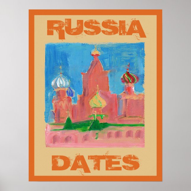 Póster Sinal de Viagem Rússia, editar texto (Frente)