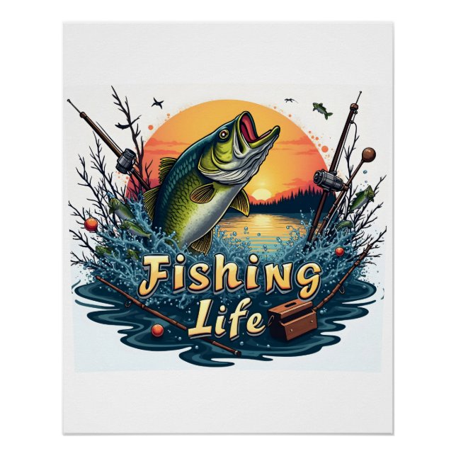 Póster Sinal de vida e Crachá de pesca (Frente)