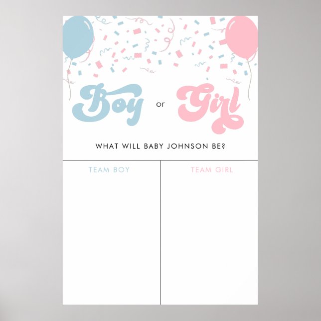 Poster Sinal de Voto de Menina ou Menino Menino (Frente)