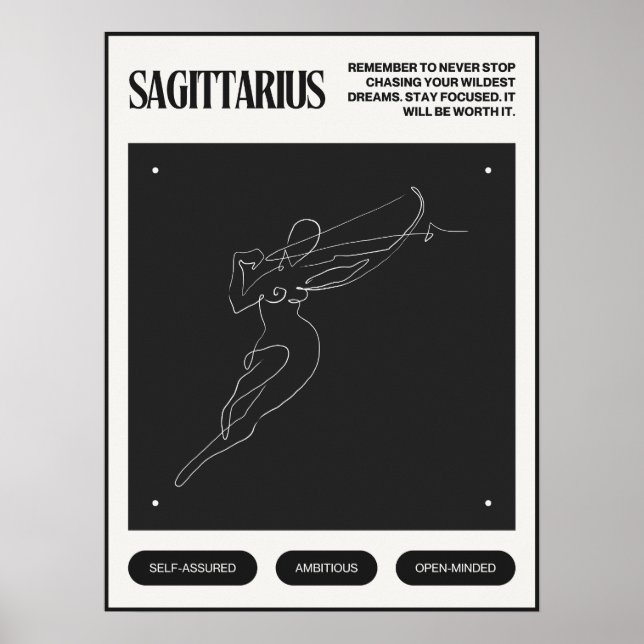 Poster Sinal de Zodiac Sagittarius (Frente)
