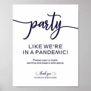Poster Sinal Divertido de Festa Como Se Estivéssemos numa