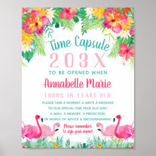 Poster Sinal do aniversário da cápsula do tempo primeir