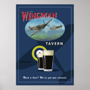 Poster Sinal do bar, "a taberna do Wingman "