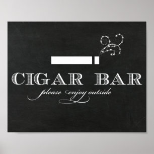 Póster Sinal do bar do charuto do quadro