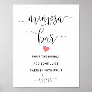 Poster Sinal do bar do Mimosa, bar borbulhante wedding