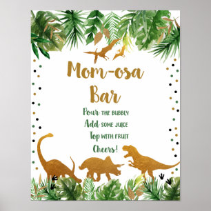 Poster Sinal do bar do Mimosa do safari do dinossauro