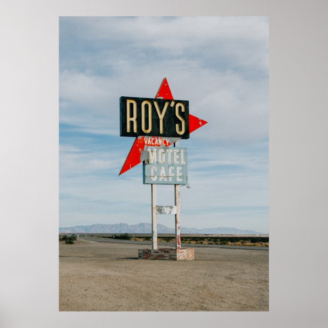 POSTER SINAL DO CAFÉ DO MOTEL ROADSIDE "ROY'S" (Frente)