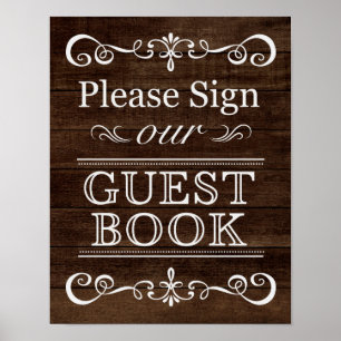 Póster Sinal do casamento - assine nosso Guestbook S