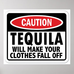 Poster Sinal do cuidado do Tequila do vintage