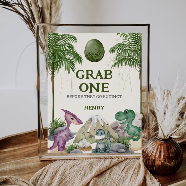 Póster Sinal do Favor da Festa de aniversário do Dinossau (Criador carregado)