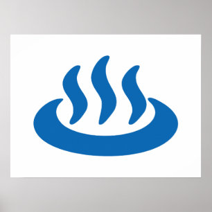 Poster Sinal do japonês do 温泉 do primavera quente do