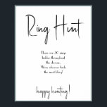 Poster Sinal do Jogo de Caça ao Anel para Chá de Noiva<br><div class="desc">Torne-o seu adicionando seu texto. Para acessar ferramentas avançadas de edição,  vá para “Personalizar”,  role para baixo e pressione o link “clique para personalizar ainda mais”. Para mais designs correspondentes,  clique no link “Outros produtos desta coleção”</div>