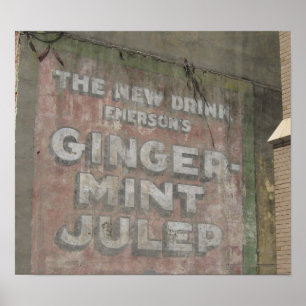 Póster Sinal do Julep da Gengibre-Hortelã