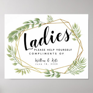 Poster sinal do local de repouso das senhoras - cristal