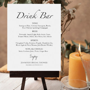 Poster Sinal do menu Bebidas do Chá de panela preto e bra