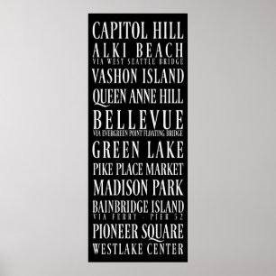 Póster Sinal do metro de Seattle
