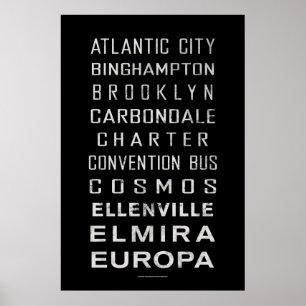 Poster Sinal do metro do vintage de BCL: Atlantic City