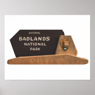 Poster Sinal do Parque Nacional das Badlands