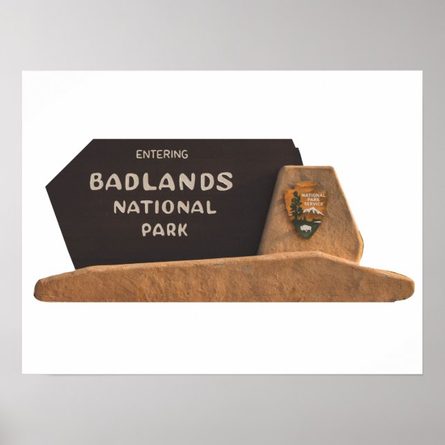 Poster Sinal do Parque Nacional das Badlands (Frente)
