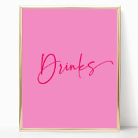 Sinal do Partido das Bebidas Rosa Quentes Modernas