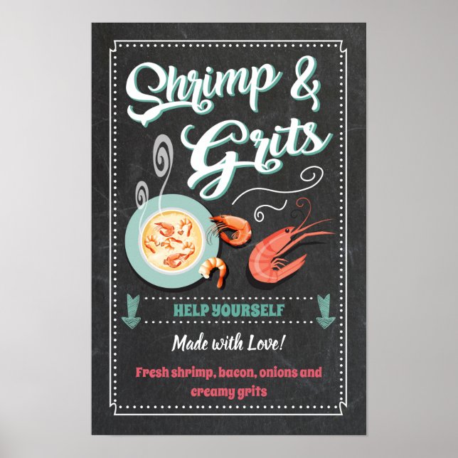 Poster Sinal do Partido Shrimp e Grits (Frente)