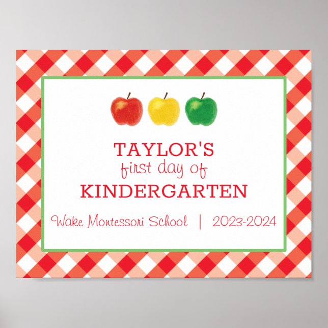 Poster Sinal do Primeiro Dia da Escola (Frente)