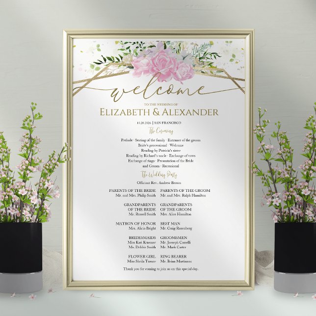 Poster Sinal do Programa de Cerimônia de Casamento da pri (Criador carregado)