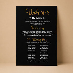 Poster Sinal do Programa de Cerimônia de Casamento Simple