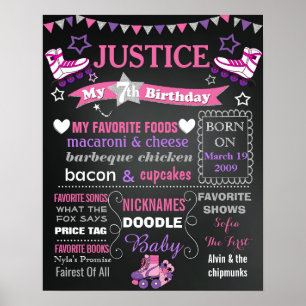 Poster Sinal do quadro de festa de aniversário do cilindr