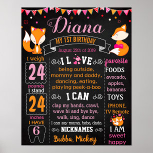 Poster Sinal do quadro de referência da 1ª festa de anive