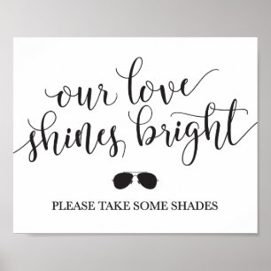 Póster Sinal dos favores dos óculos de sol - nosso amor