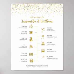 Poster Sinal Dourado do espaço temporal do casamento dos