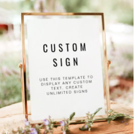 Poster Sinal editável minimalista e moderno ZARA