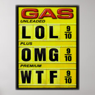 Poster Sinal engraçado do preço de gás