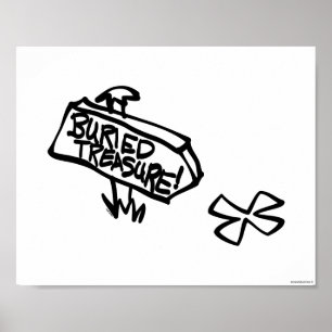 Póster Sinal enterrado do tesouro