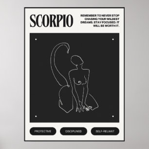 Poster Sinal Escorpião Zodiac