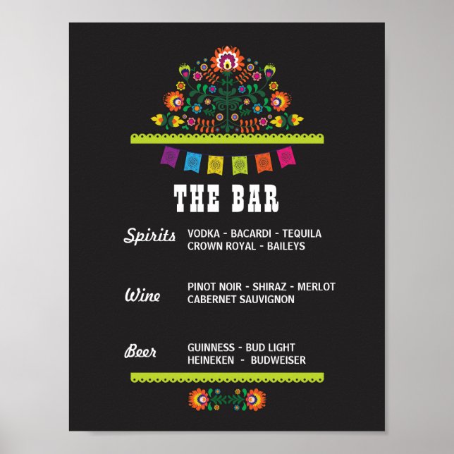 Póster Sinal Fiesta Do Chá de casamento De Evento Do Part (Frente)