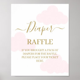 Poster Sinal fralda das nuvens de Chá de fraldas Raffle