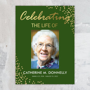 Poster Sinal Funeral Celebração do Dourado Verde da Vid