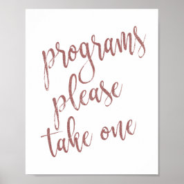 Poster Sinal Glitter Dourado Rosa 'Pegue um Programa'