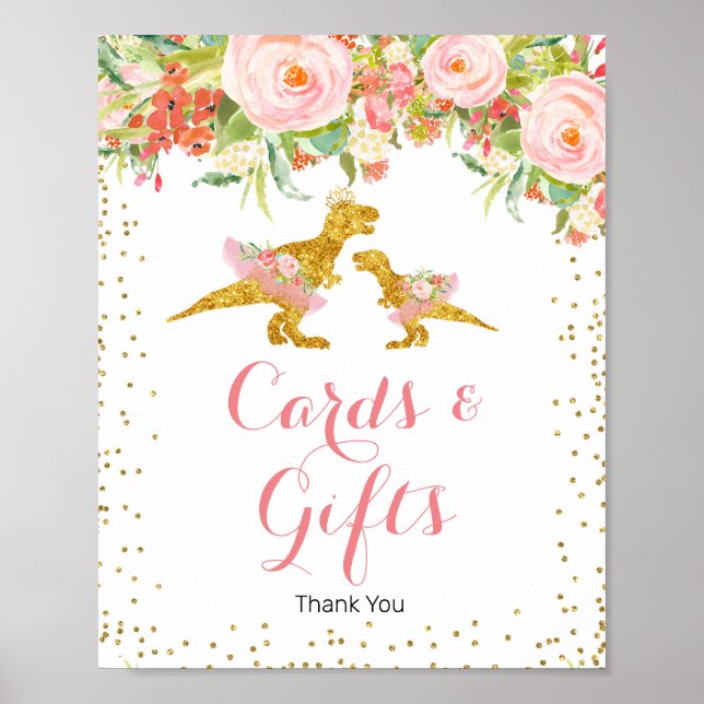 Poster Sinal Glitter Minúsculo Dourado Rosa Cartões e Pre (Frente)