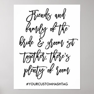 Poster Sinal indicado por letras do assento do casamento