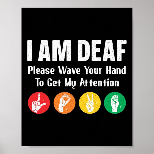 Poster Sinal Linguagem Intérprete-Mão Asl Sensibilização  (Frente)