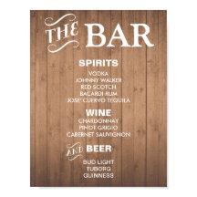 Sinal MENU do bar para o casamento e a recepção da