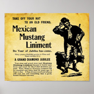 Poster Sinal mexicano do linimento do mustang
