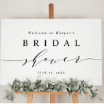 Poster Sinal mínimo de boas-vindas do Chá de panela preto<br><div class="desc">Simples sinal de boas-vindas de chá de panela preto e branco.</div>