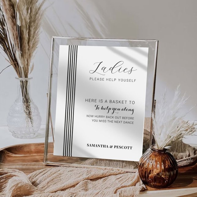 Poster Sinal mínimo do banheiro de casamento (Criador carregado)